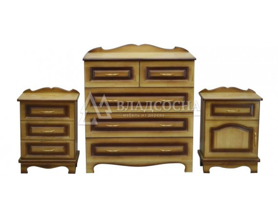 Комод, 2 тумбочки с гребнем (комод)