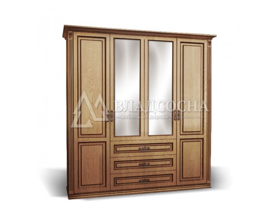 Шкаф 4-створчатый из сосны из серии "Дарина"
